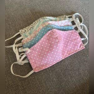 5 New‎ handmade Kids Polka Face Masks